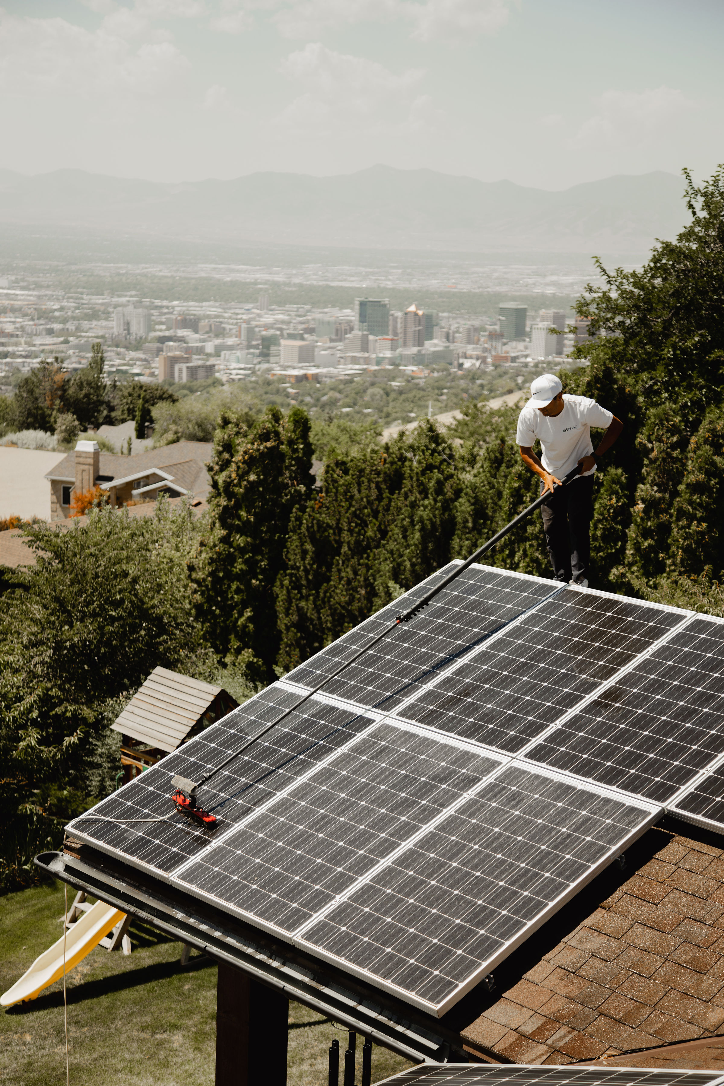 Solar panel cleaning